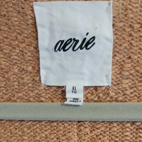 Aerie SzXL Oversized cotton Women's Relaxed Fit Scoop Neck Sweater in Soft Tan - Picture 2 of 5